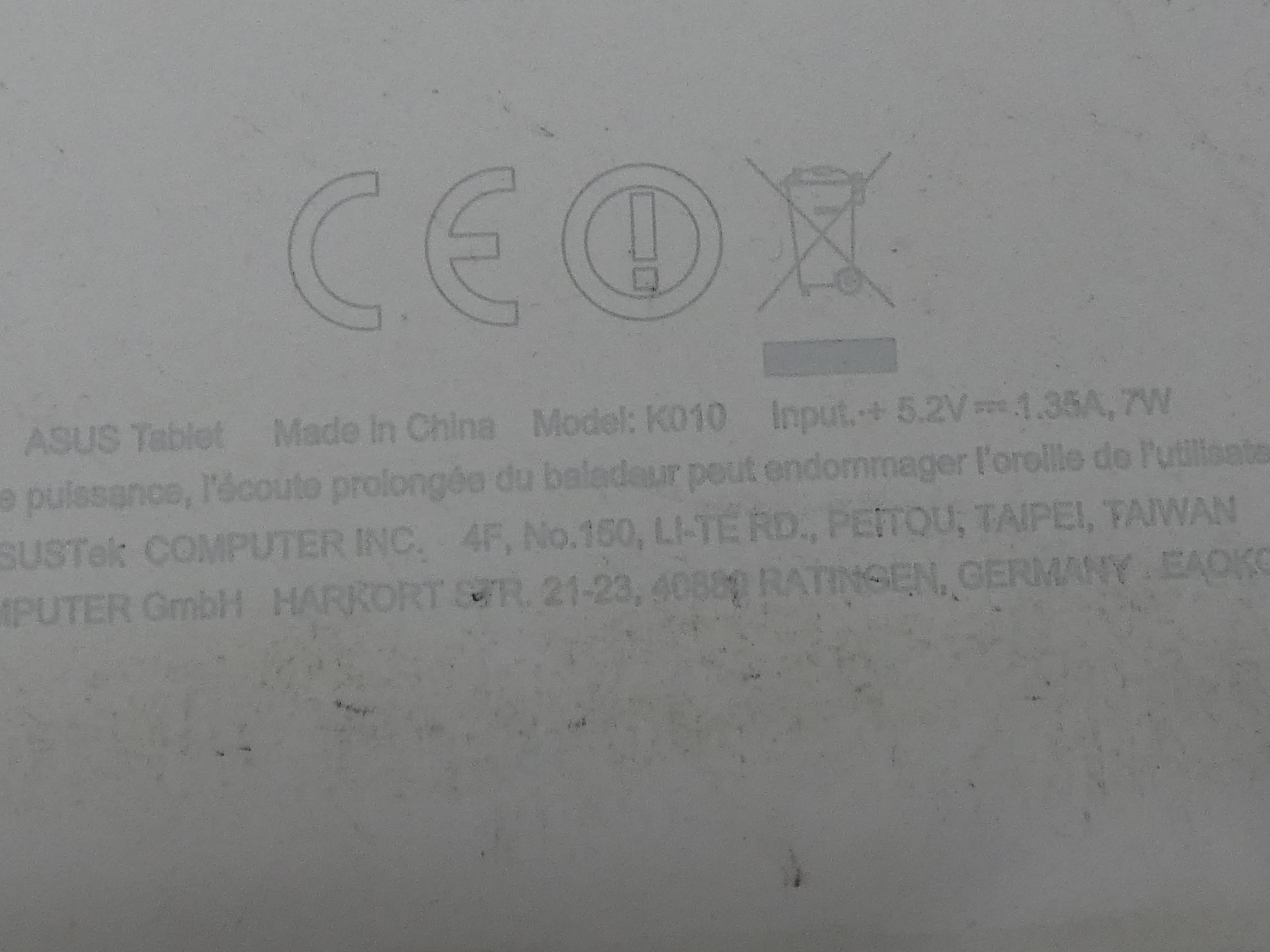 Tablette ASUS K010 avec clavier Très bon état - Vue 6 - 